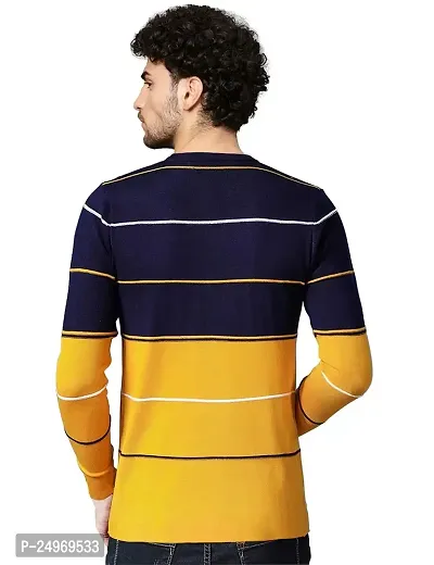 EYEBOGLER Mens Round Neck Full Sleeve Striped T-Shirt-thumb2