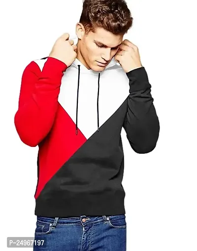 EYEBOGLER Men's Trendy Full Sleeves Hooded Neck Colourblocked T-Shirt