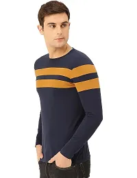 EYEBOGLER Mens Round Neck Full Sleeves Regular Fit Striped T-Shirt-thumb2