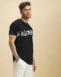 Reliable Black Cotton Blend Printed T-Shirt For Men-thumb3