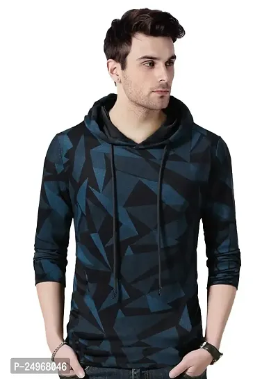 EYEBOGLER Men's Hooded Neck Full Sleeves Printed Regular Fit T-Shirt-thumb0