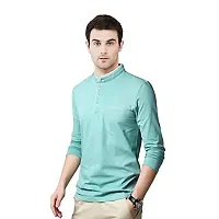 EYEBOGLER Men's Trendy Polo Neck Full Sleeves Solid T-Shirt-thumb1