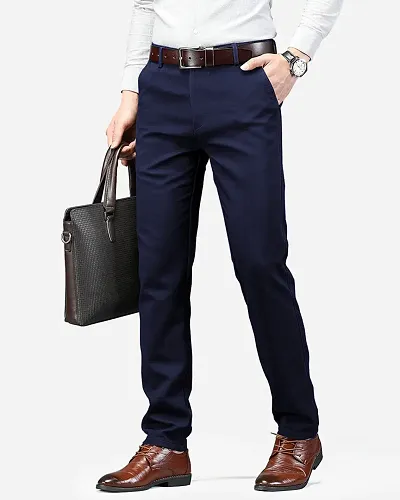 Stylish Polyester Solid Formal Pant For Men