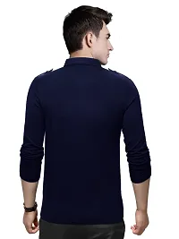 EYEBOGLER Mens Regular Fit Cotton Tshirt Navy Blue-thumb1