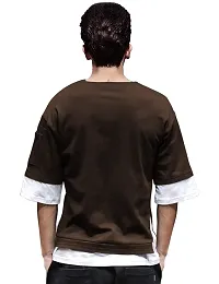 EYEBOGLER Men's Trendy Round Neck Full Sleeves Solid T-Shirt-thumb2