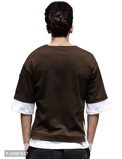 EYEBOGLER Men's Trendy Round Neck Full Sleeves Solid T-Shirt-thumb3