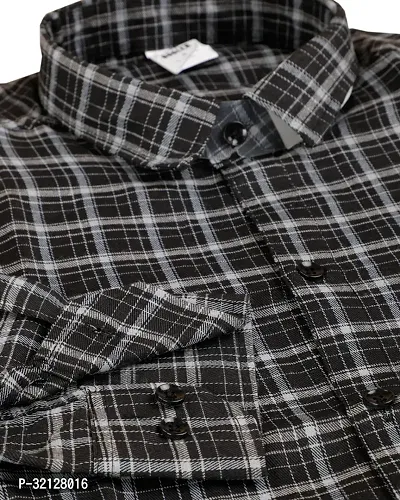 Reliable Black Viscose Checked Long Sleeves Casual Shirt For Men-thumb4