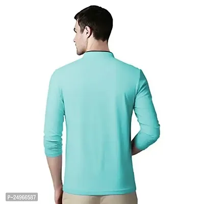 EYEBOGLER Men's Trendy Polo Neck Full Sleeves Solid T-Shirt-thumb3