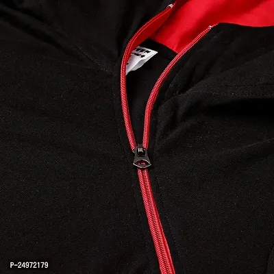 EYEBOGLER Men's Designer Full Slevees Solid Hooded Neck T-Shirt Black-thumb3