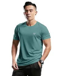 EYEBOGLER Mens Round Neck Half Sleeve Solid Dry Fit Tshirt Pack of 2-thumb1