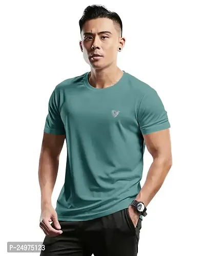 EYEBOGLER Mens Round Neck Half Sleeve Solid Dry Fit Tshirt Pack of 2-thumb2