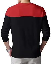 EYEBOGLER Men's Round Neck Regular Fit Colorblocked Full Sleeves T-Shirt-thumb1