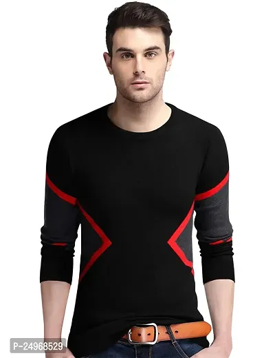 EYEBOGLER Men's Trendy Round Neck Full Sleeves Printed T-Shirt