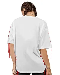 EYEBOGLER Women's Trendy Round Neck Half Sleeves Loose Fit Solid T-Shirt-thumb1