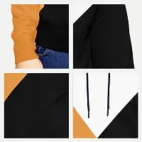 EYEBOGLER Men's Trendy Full Sleeves Hooded Neck Colourblocked T-Shirt-thumb2