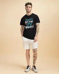 Reliable Black Cotton Blend Printed T-Shirt For Men-thumb1