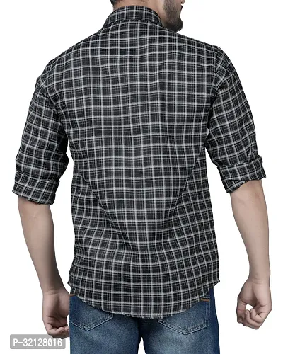 Reliable Black Viscose Checked Long Sleeves Casual Shirt For Men-thumb3