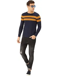 EYEBOGLER Mens Round Neck Full Sleeves Regular Fit Striped T-Shirt-thumb3