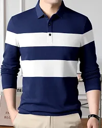 EYEBOGLER Mens Polo Neck Full Sleeve Printed Tshirt-thumb1