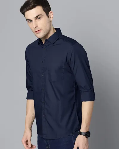 Trendy Multicolored Cotton Blend Long Sleeves Formal Shirt For Men