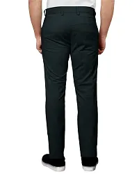 Stylish Navy Blue Cotton Solid Trouser For Men-thumb2