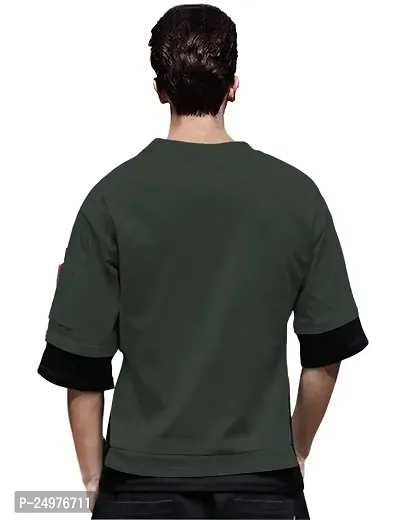 EYEBOGLER Mens Regular Fit Cotton Tshirt Charcoal Grey-Black-thumb2