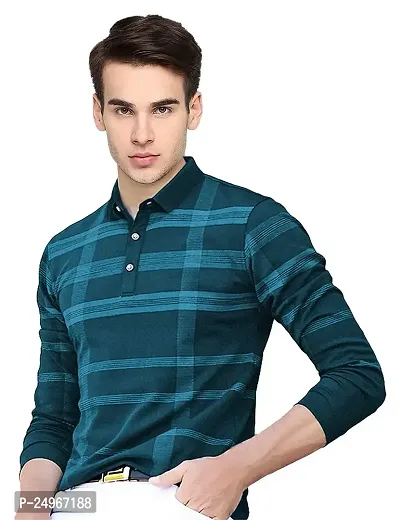 EYEBOGLER Men's Polo Neck Full Sleeves Printed T-Shirt