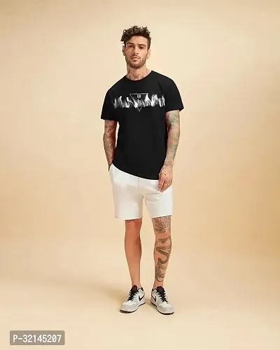 Reliable Black Cotton Blend Printed T-Shirt For Men-thumb2