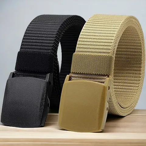 Unisex Nylon Canvas Waist Belt Pack Of 2