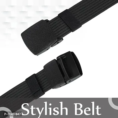 Stylish Solid Canvas Belt for Men-thumb5