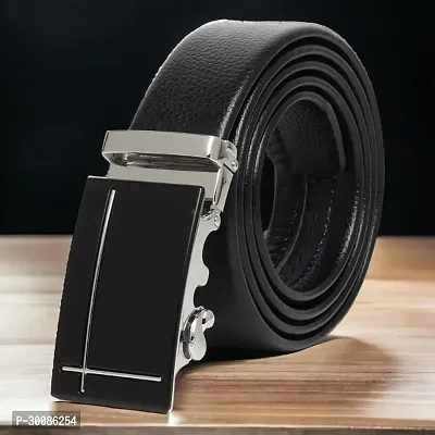 Stylish Artificial Leather Black Slider Buckle Belt