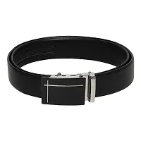 Stylish Artificial Leather Black Slider Buckle Belt-thumb1