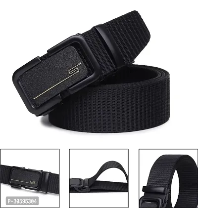 Kastner Men Black Canvas Solid Belt-thumb2