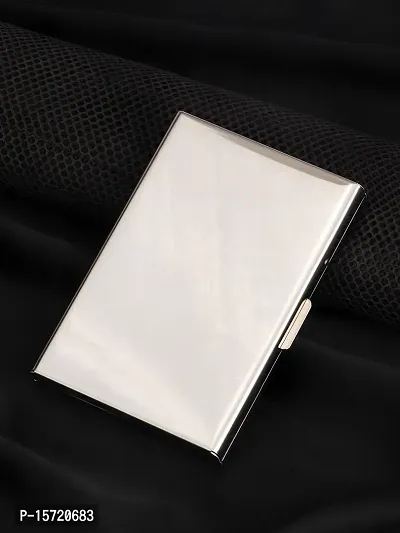 Trendy Men Silver Metal Card Holder