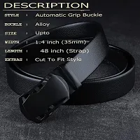 Kastner Vegan Leather Belt For Men Formal Casual Autolock,Black-thumb1