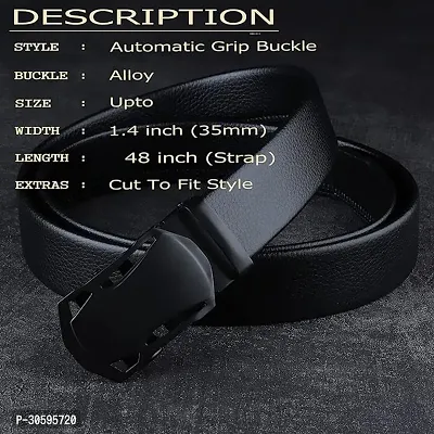 Kastner Vegan Leather Belt For Men Formal Casual Autolock,Black-thumb2