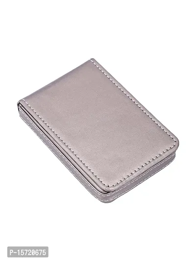 Trendy Men Artificial Leather Silver Card Holder-thumb5