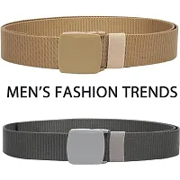 Unisex Nylon  Canvas Waist Belt Pack Of 2-thumb1