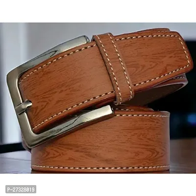 Elegant Brown Artificial Leather Solid Belt For Men