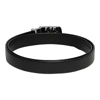 Stylish Artificial Leather Black Slider Buckle Belt-thumb2