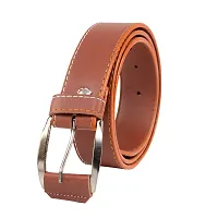 Elegant Tan PU Solid Men's Belt-thumb1