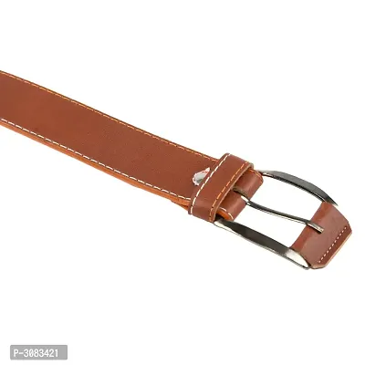 Elegant Tan PU Solid Men's Belt-thumb3