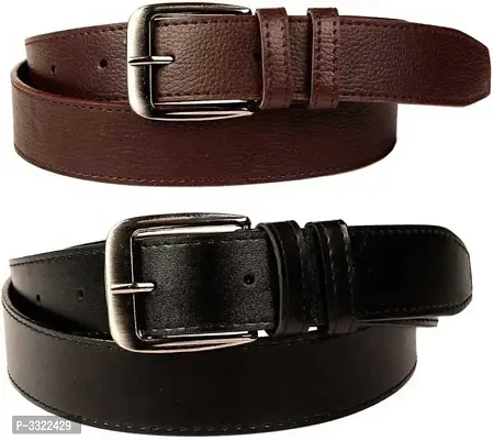 Men's Combo of 2 Artificial Leather Formal Belts-thumb0