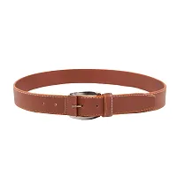 Men's Tan Leatherite Slim Solid Top Grain Casual Belts - (1 BELT)-thumb1