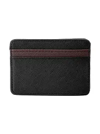 Trendy Men Artificial Leather Black Card Holder-thumb1