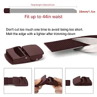 Men's Brown Solid Canvas Casual Slim Belt-thumb3
