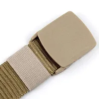 Men's Beige Solid Canvas Casual Slim Belt-thumb2