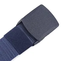 Men's Blue Solid Canvas Casual Slim Belt-thumb2