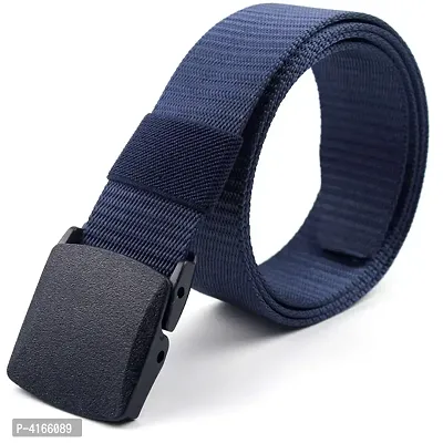 Men's Blue Solid Canvas Casual Slim Belt