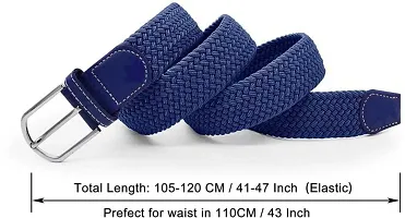 Men's Blue Woven Design Canvas Casual Slim Belt-thumb3